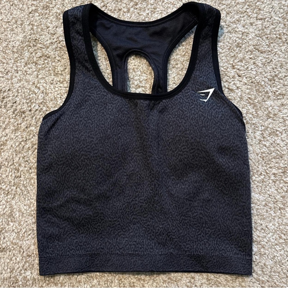Gymshark Black Sports Bra Racerback Moisture-Wicking